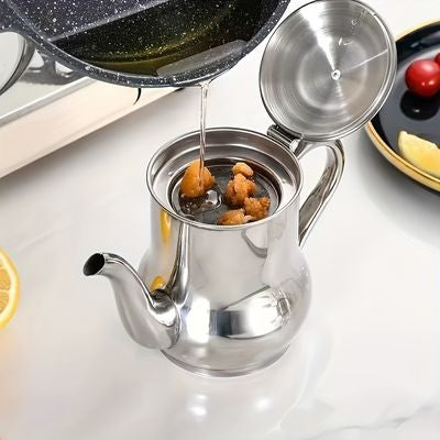 Oil Strainer Pot 32oz (Silver)