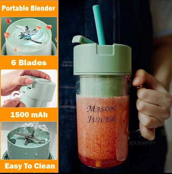 Portable Electric Juicer With Straw