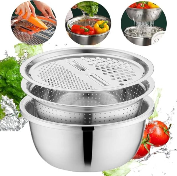 3 PCS Multipurpose vegitable cutter basin - Image 2