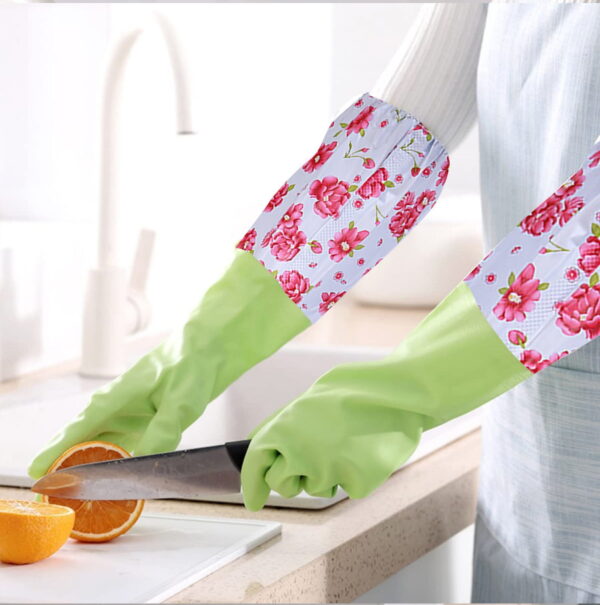 Silicone Dish Washing Hand Gloves for Kitchen - Multicolor - Image 5