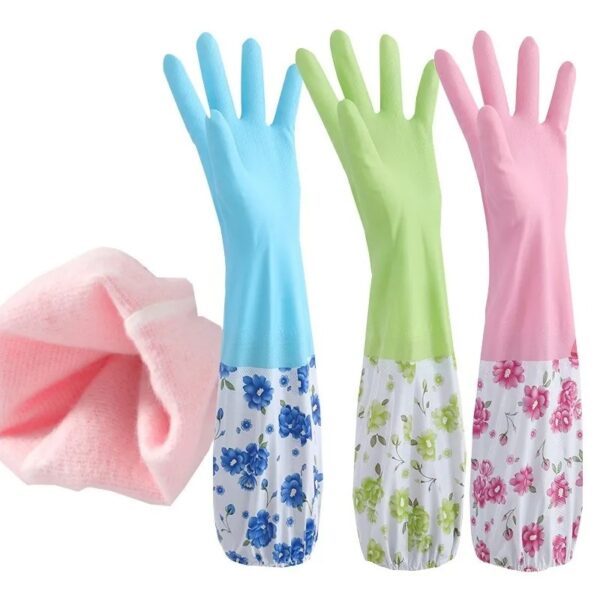 Silicone Dish Washing Hand Gloves for Kitchen - Multicolor